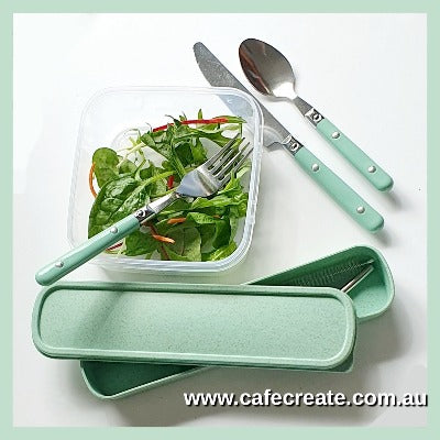 Re-usable Blank Metal Cutlery - Green