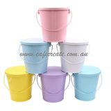 Bucket with Lid Pastel Metal  Set of 24