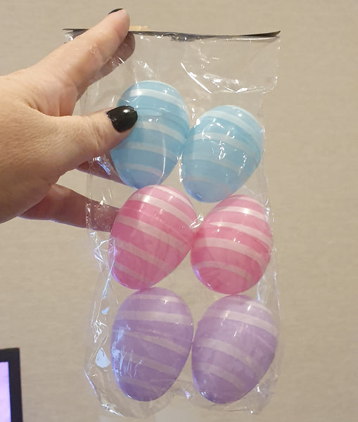 Plastic Striped Eggs