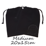 Black Calico Blank Drawstring Bag Medium