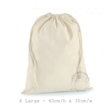 Calico Blank Extra Large Drawstring Bag - NATURAL