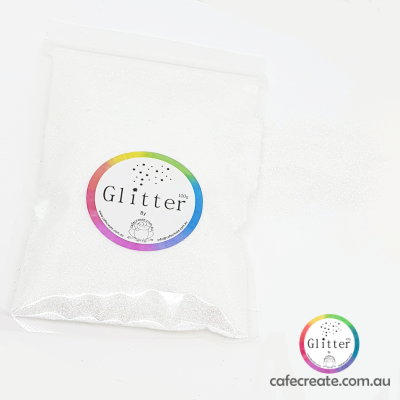 white iridescent ultra fine glitter 100g